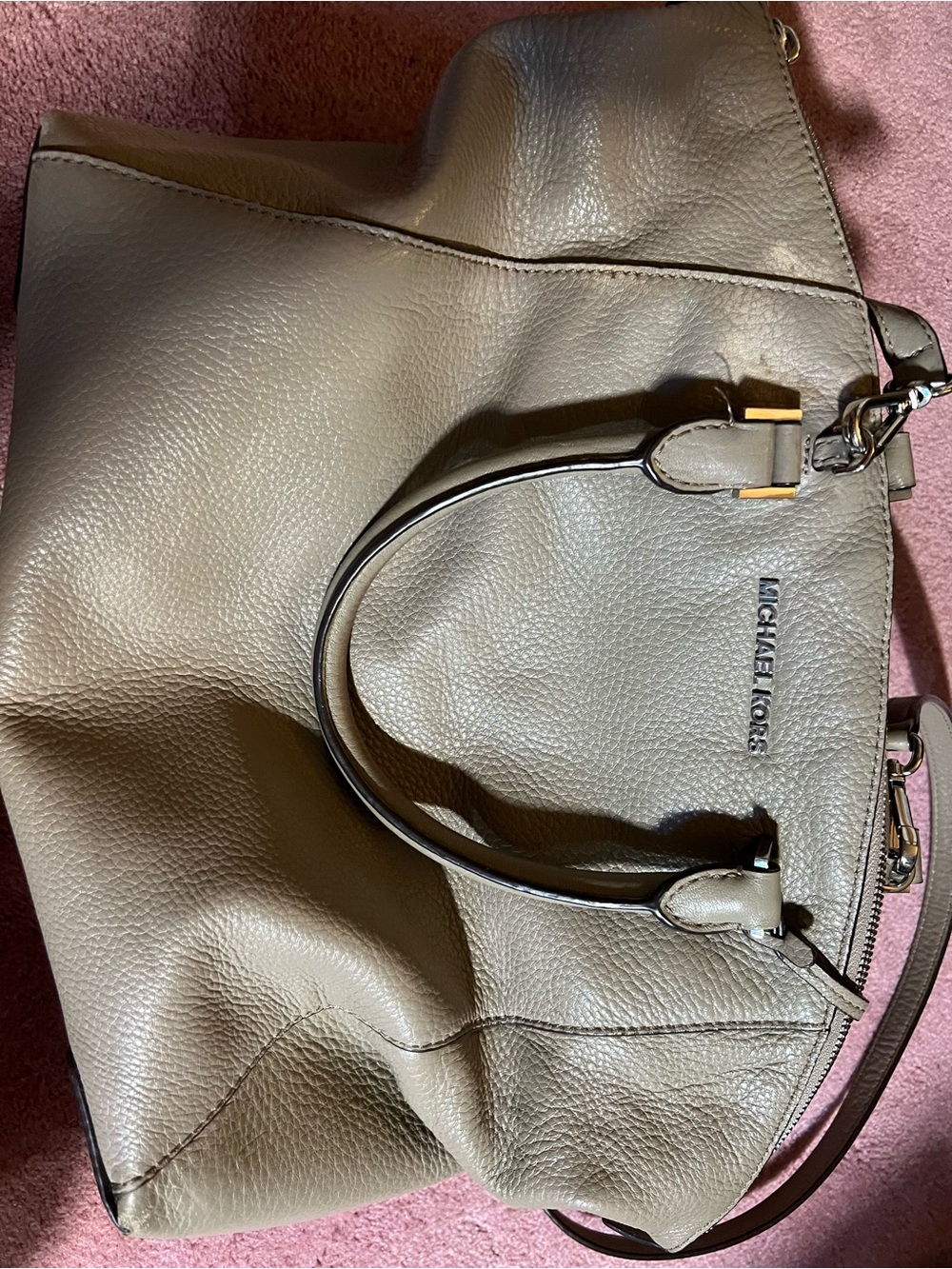 Michael Kors Pebbled Leather Tote in Taupe